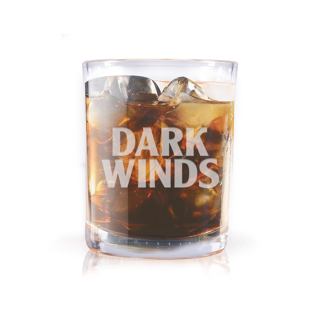 Dark Winds Logo Laser Engraved Rocks Glass