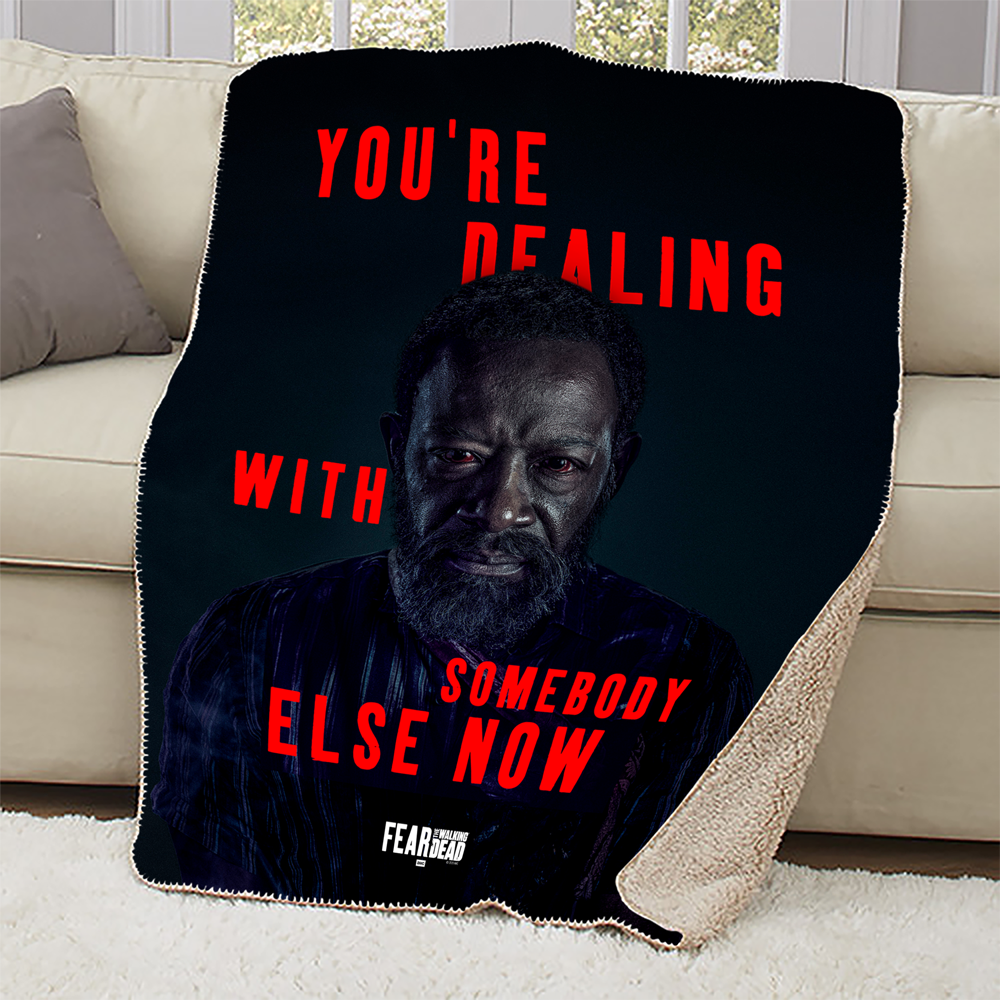 Fear The Walking Dead Season 6 Morgan Quote Sherpa Blanket