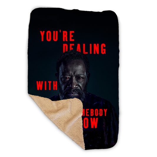 Fear The Walking Dead Season 6 Morgan Quote Sherpa Blanket