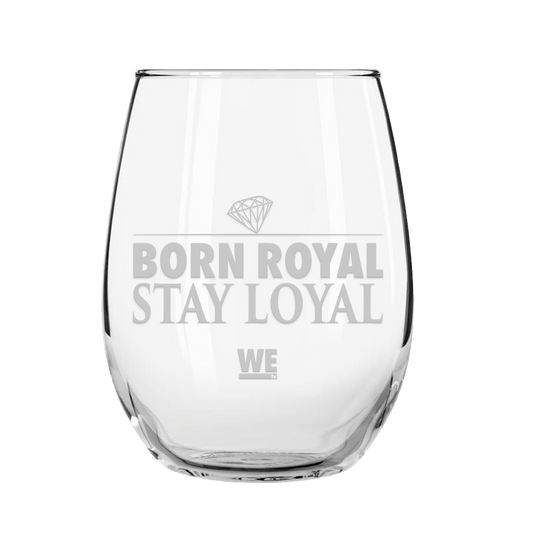 Growing Up Hip Hop Born Royal Laser Engraved Stemless Wine Glass