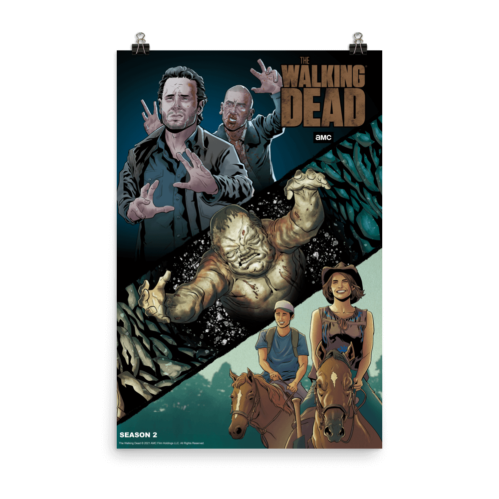 11 Weeks of TWD – Season 2 by Will Sliney & Dee Cunniffe Premium Satin Poster