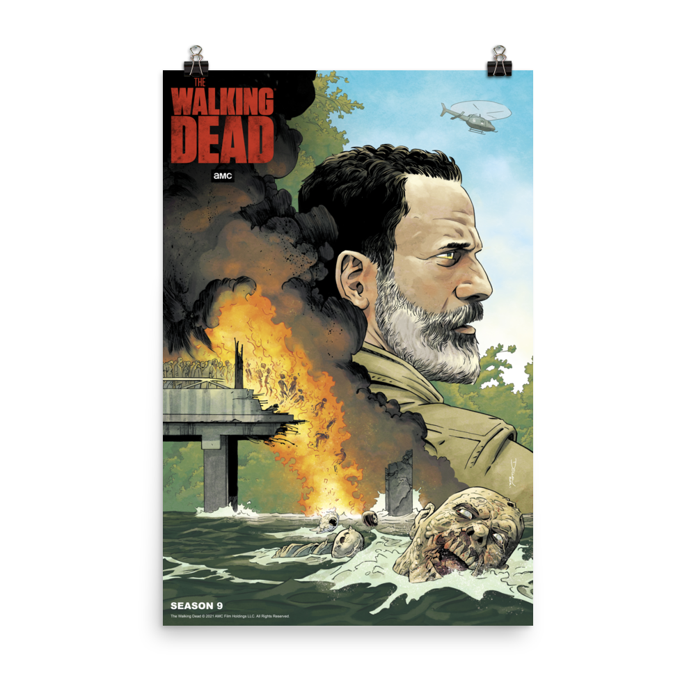 11 Weeks of TWD – Season 9 by Declan Shalvey Premium Satin Poster