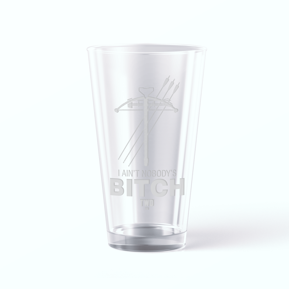 The Walking Dead Daryl Nobody's Bitch Laser Engraved Pint Glass