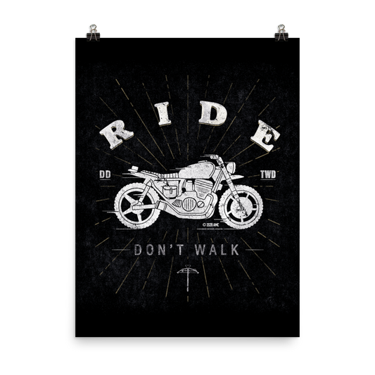 The Walking Dead Daryl Ride Don't Walk Premium Satin Poster