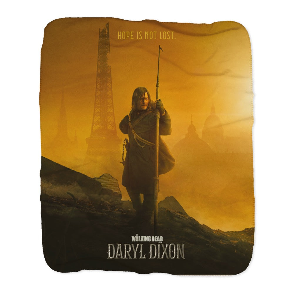 The Walking Dead Daryl Dixon Key Art Sherpa Blanket