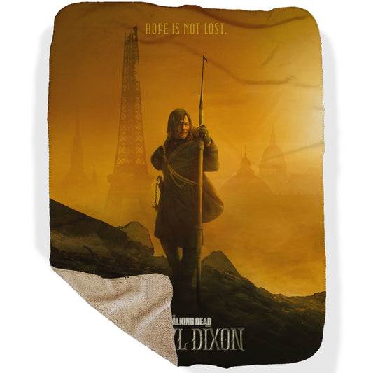 The Walking Dead Daryl Dixon Key Art Sherpa Blanket