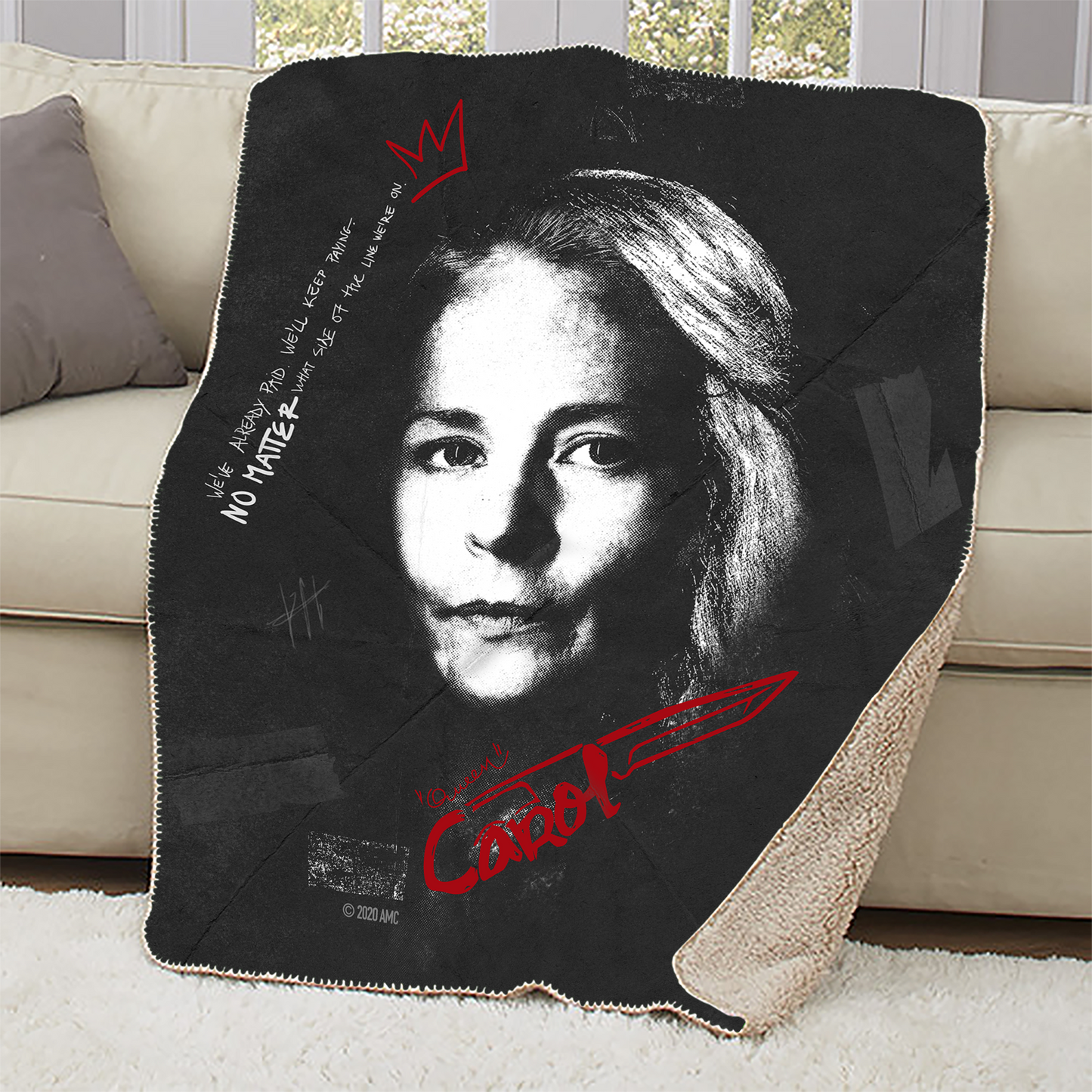 The Walking Dead Carol Graffiti Sherpa Blanket