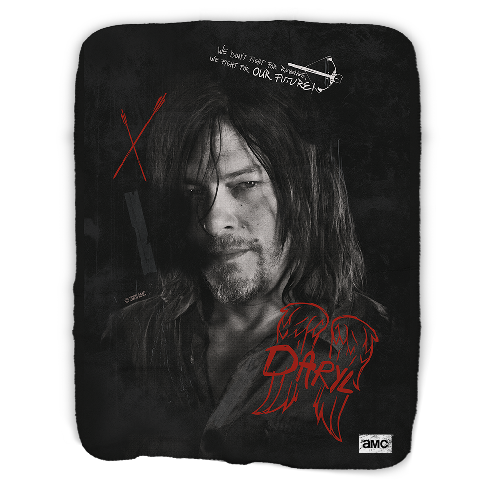 The Walking Dead Daryl Graffiti  Sherpa Blanket