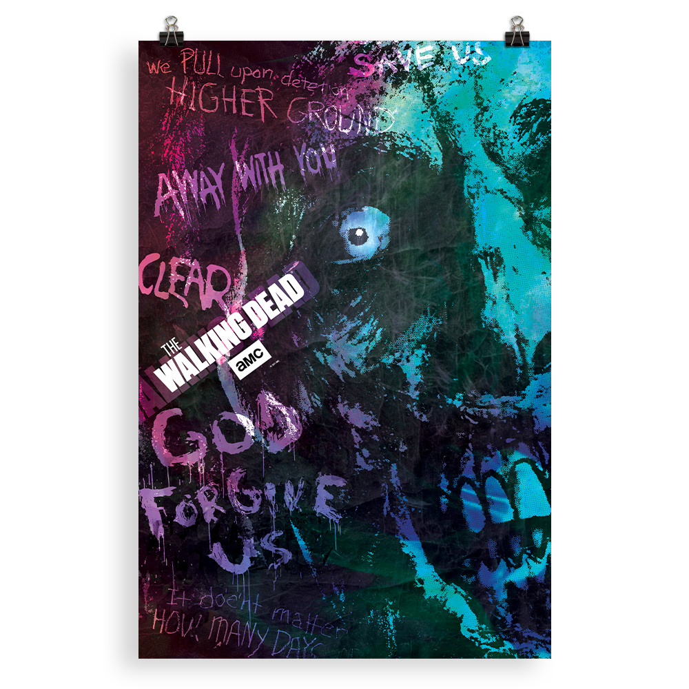 The Walking Dead Graffiti Walker Premium Satin Poster