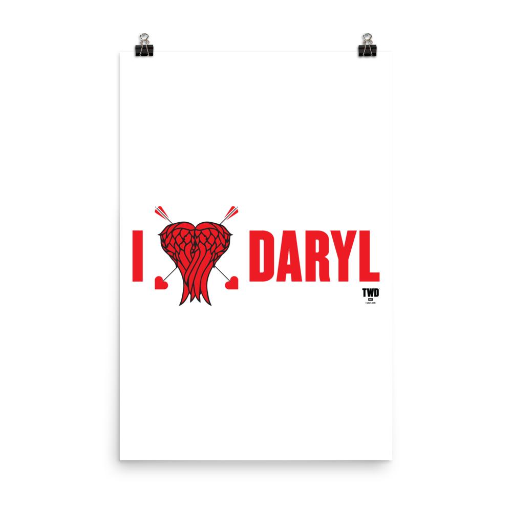 The Walking Dead I Heart Daryl Premium Satin Poster
