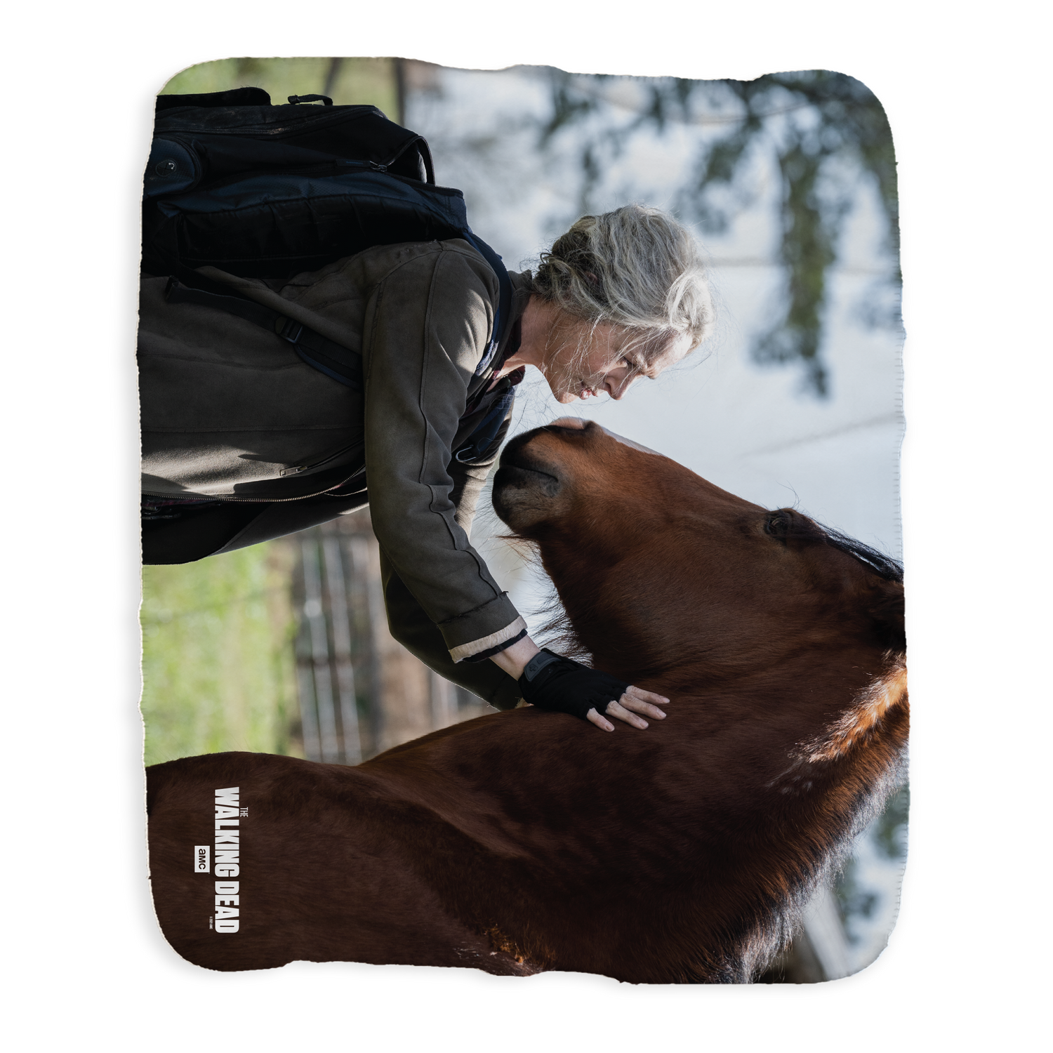 The Walking Dead Carol and Horse Sherpa Blanket