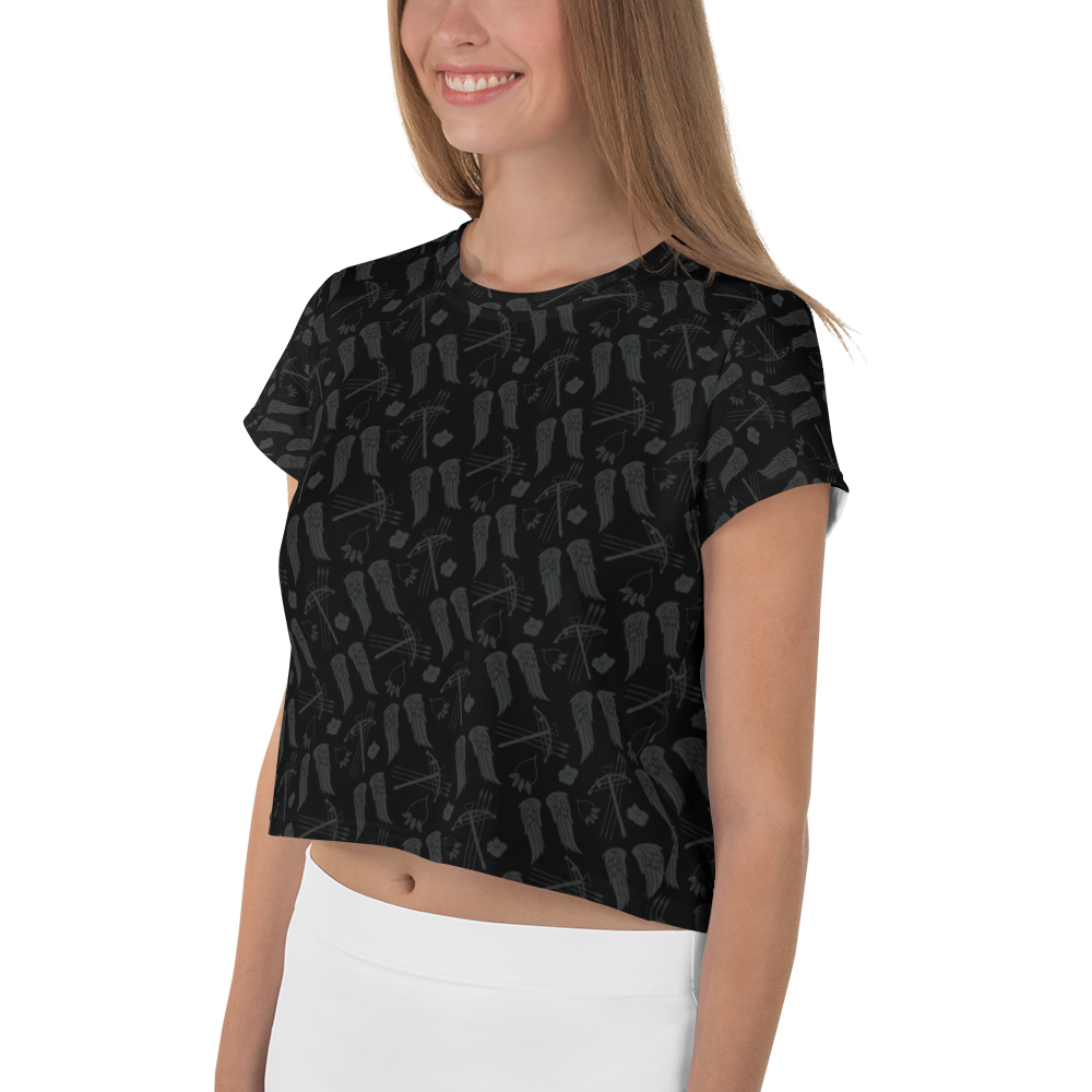 The Walking Dead Icons Women's All-Over Print Crop T-Shirt