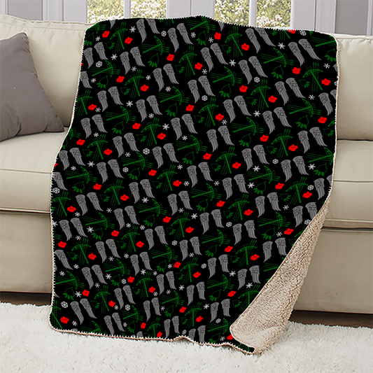 The Walking Dead Icons Holiday Sherpa Blanket
