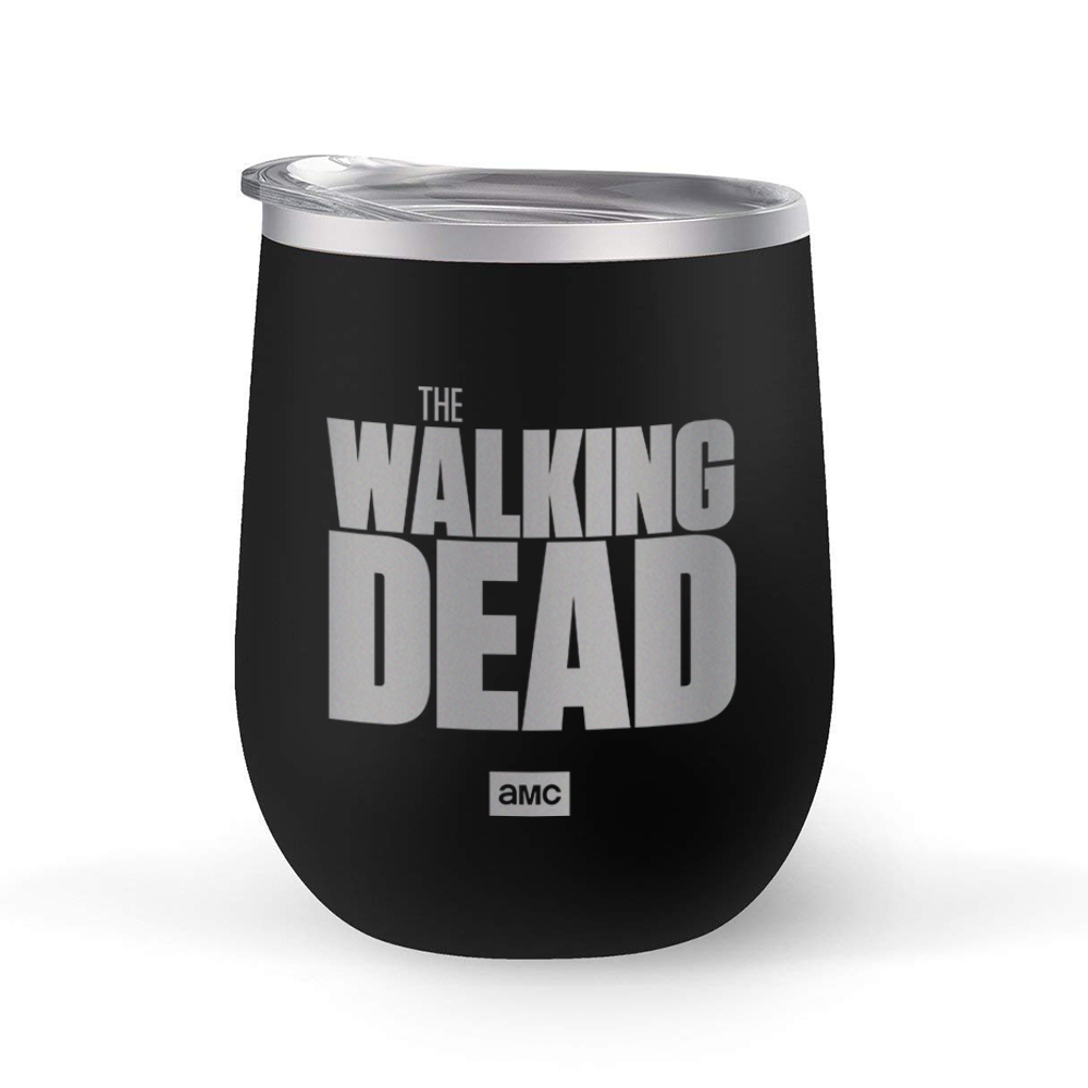 The Walking Dead Logo Laser Engraved Wine Tumbler with Straw