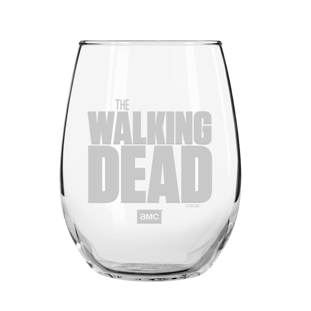 The Walking Dead Logo Laser Engraved Stemless Wine Glass