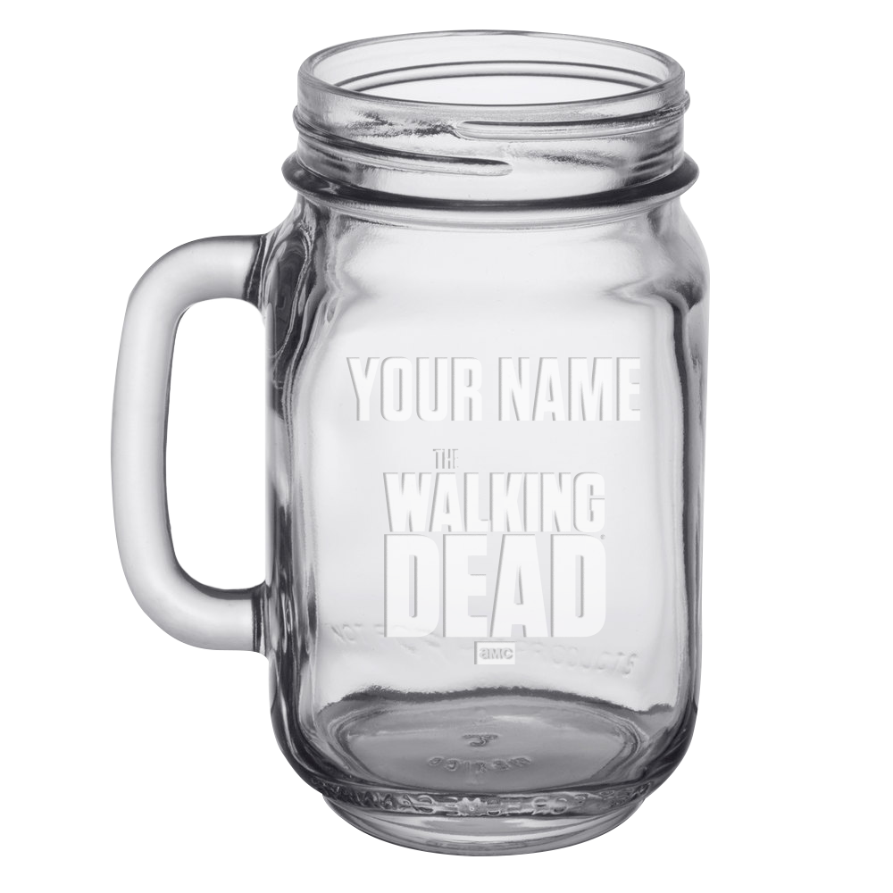 The Walking Dead Logo Laser Engraved Mason Jar