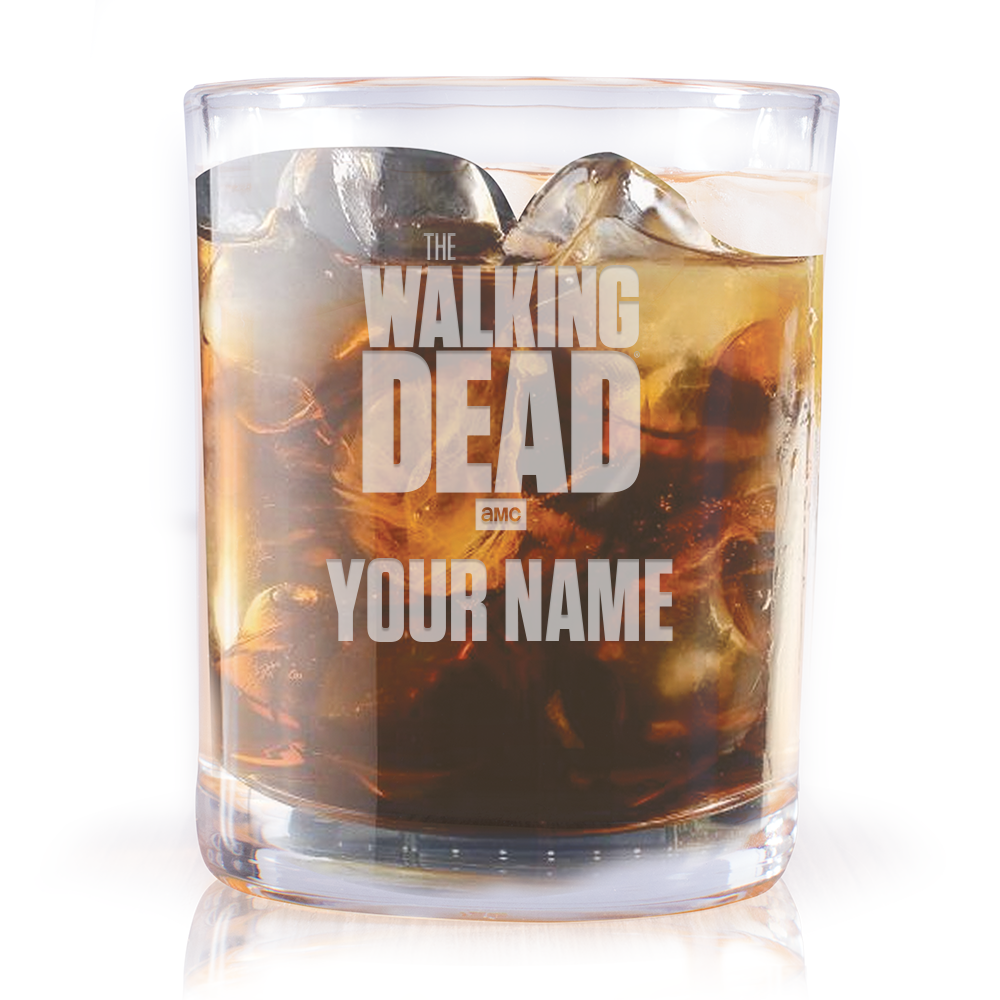 The Walking Dead Logo Personalized Laser Engraved Rocks Glass
