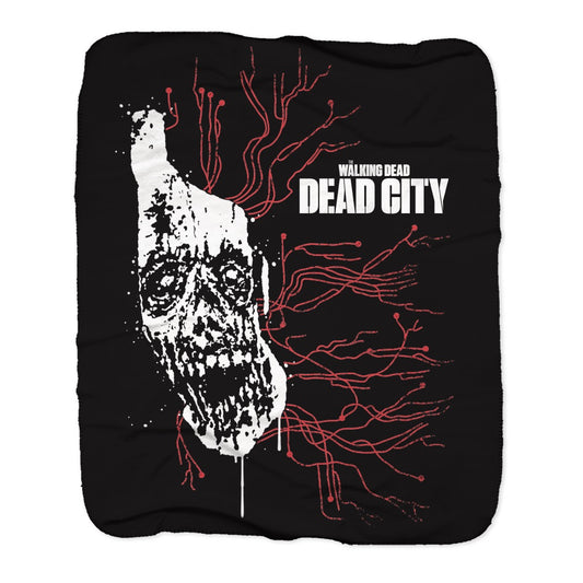 Dead City Walker Map Sherpa Blanket