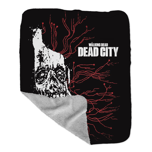 Dead City Walker Map Sherpa Blanket