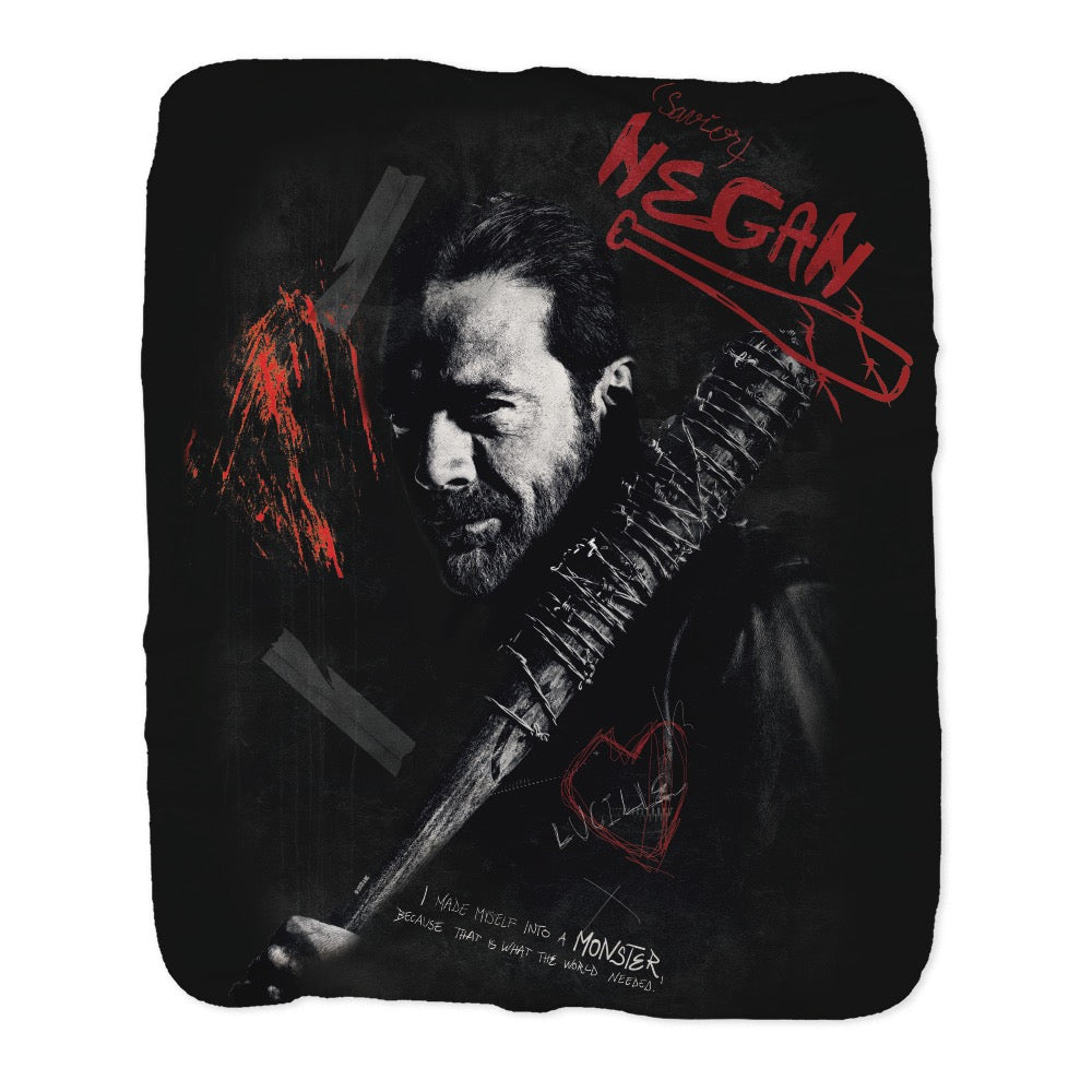 The Walking Dead Negan Graffiti Sherpa Blanket