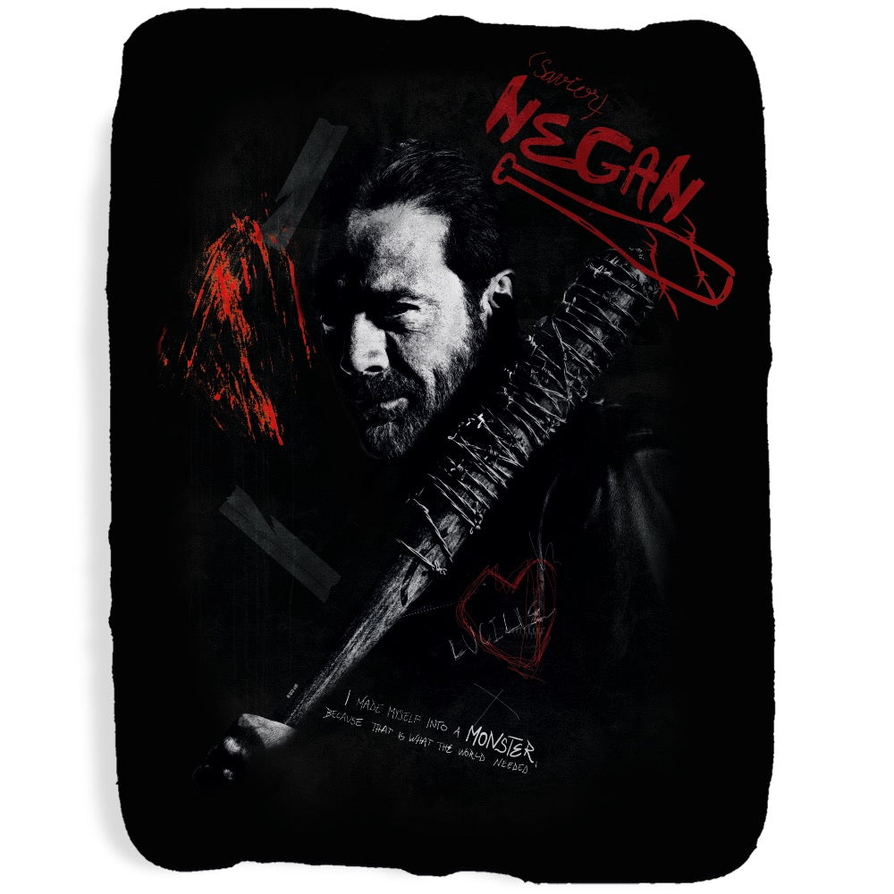 The Walking Dead Negan Graffiti Sherpa Blanket