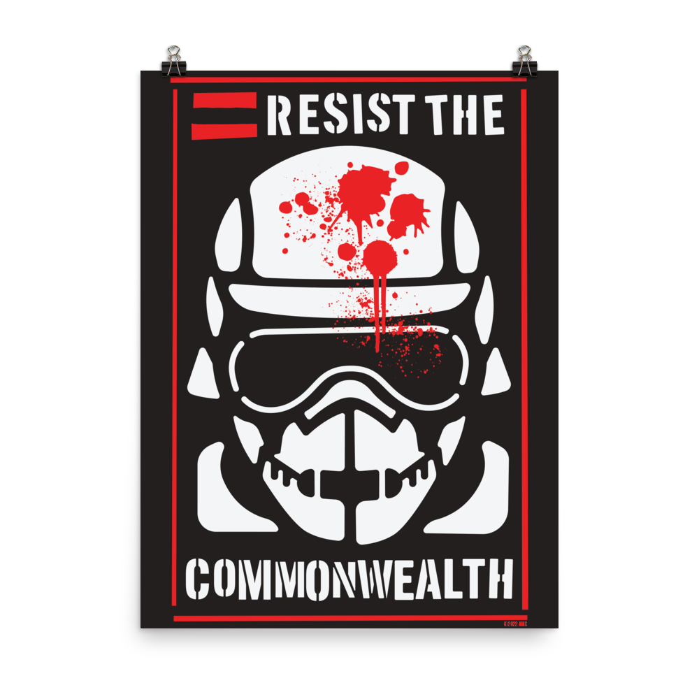 The Walking Dead Resist the Commonwealth Premium Satin Poster