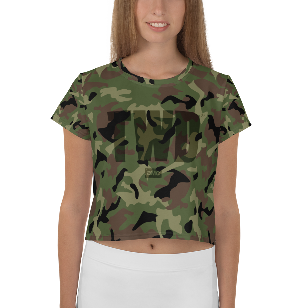 The Walking Dead Camo Logo Women's Crop T-Shirt