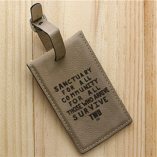 The Walking Dead Sanctuary For All Leather Luggage Tag