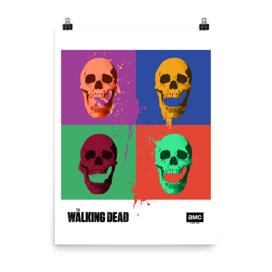 The Walking Dead Skull Pop Premium Satin Poster