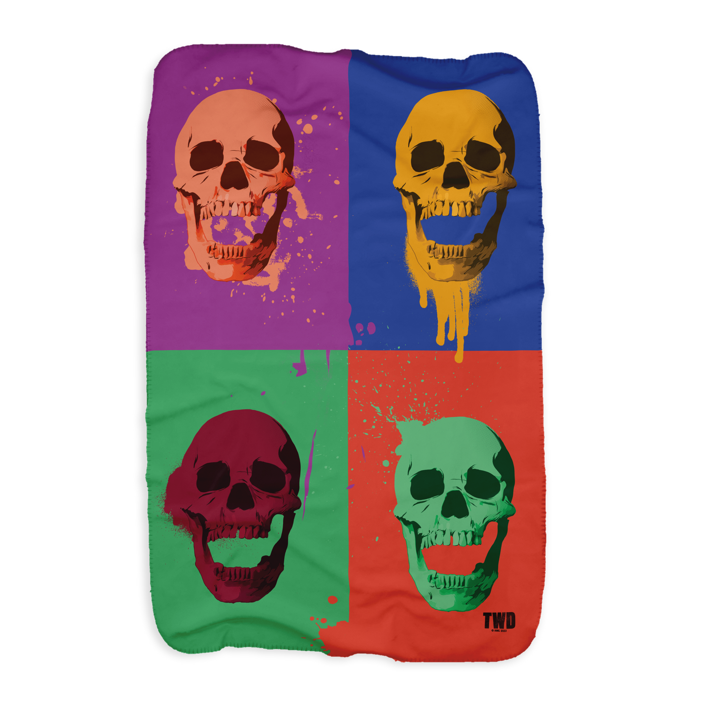 The Walking Dead Skull Pop Sherpa Blanket