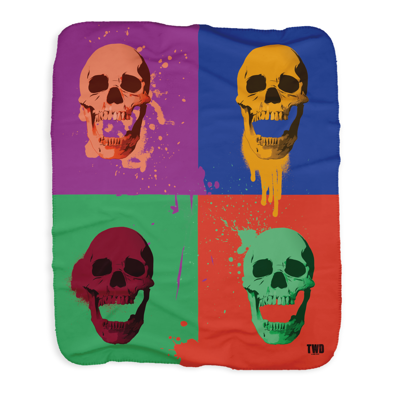 The Walking Dead Skull Pop Sherpa Blanket