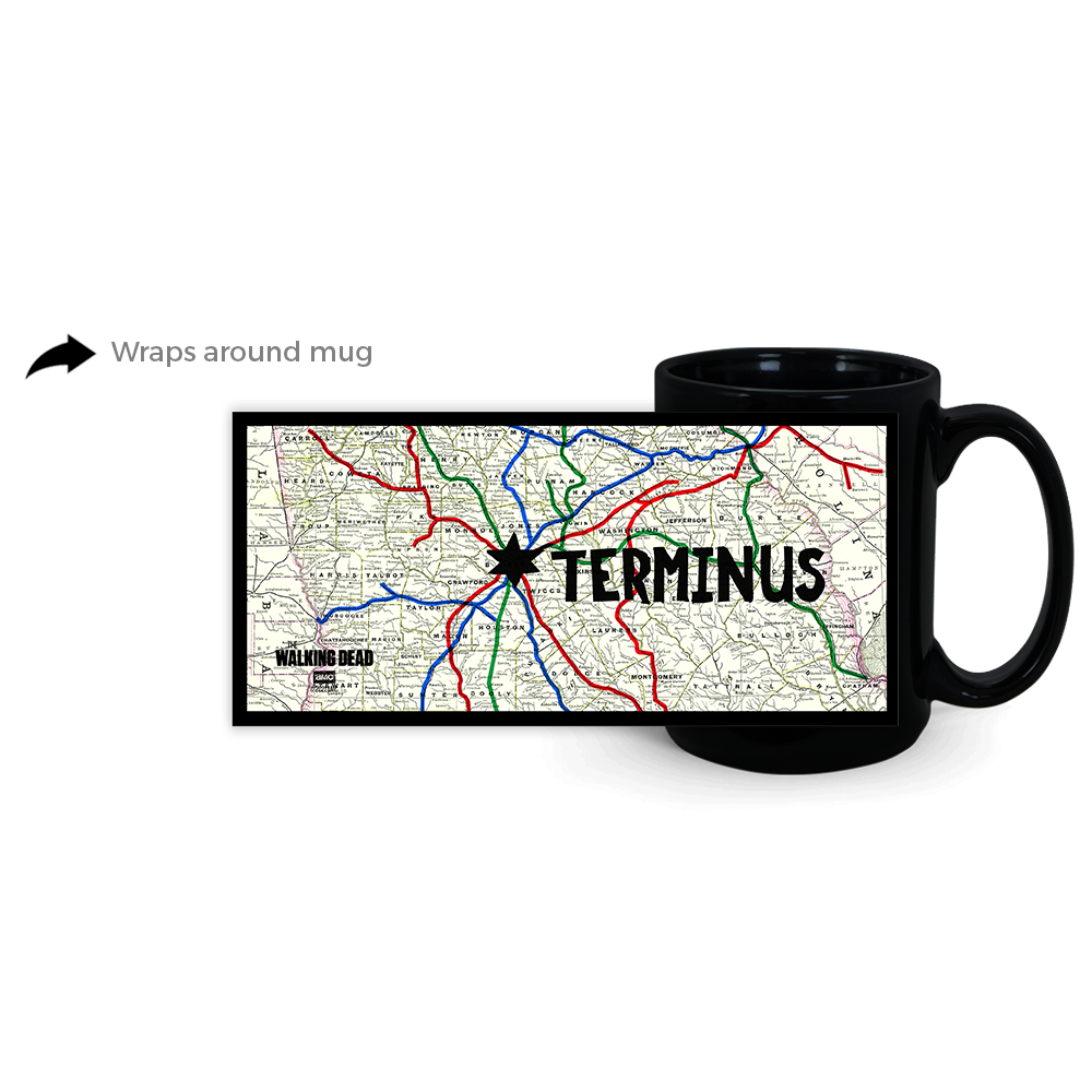 The Walking Dead Terminus Map Black Mug