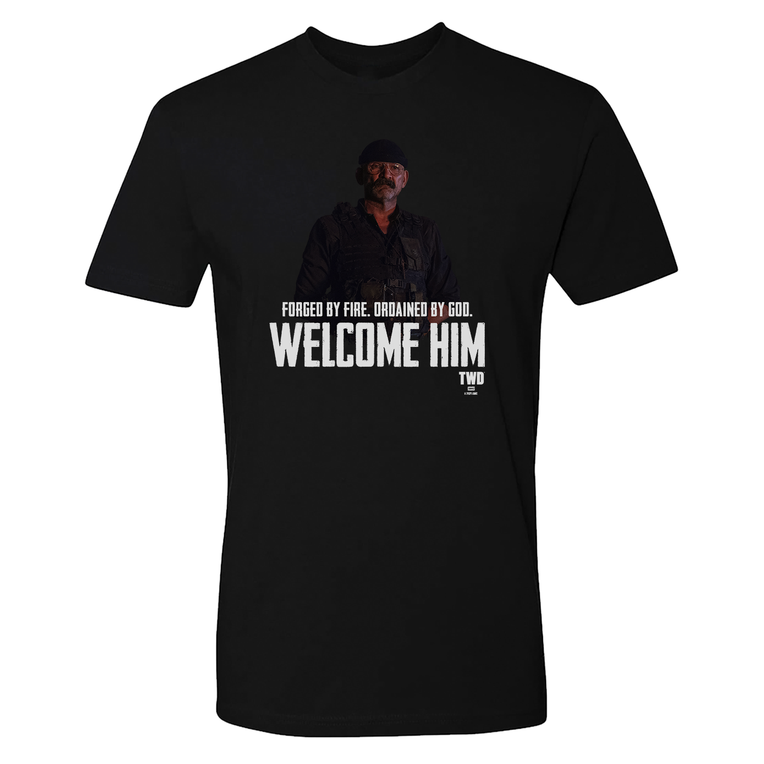 The Walking Dead Welcome Him Adult Short Sleeve T-Shirt
