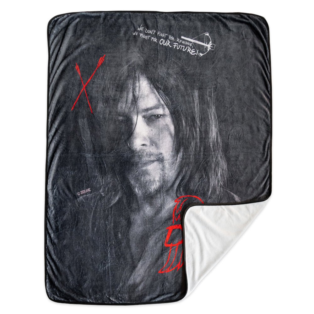 The Walking Dead Daryl Graffiti Sherpa Blanket