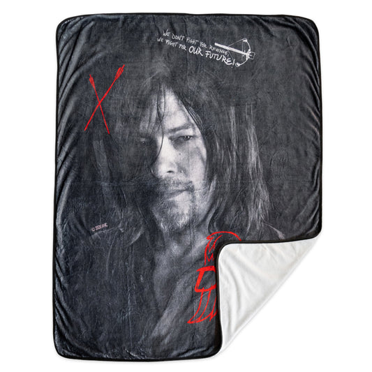 The Walking Dead Daryl Graffiti Sherpa Blanket