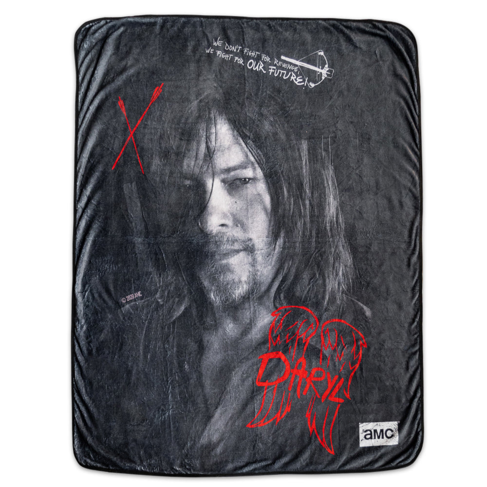 The Walking Dead Daryl Graffiti Sherpa Blanket