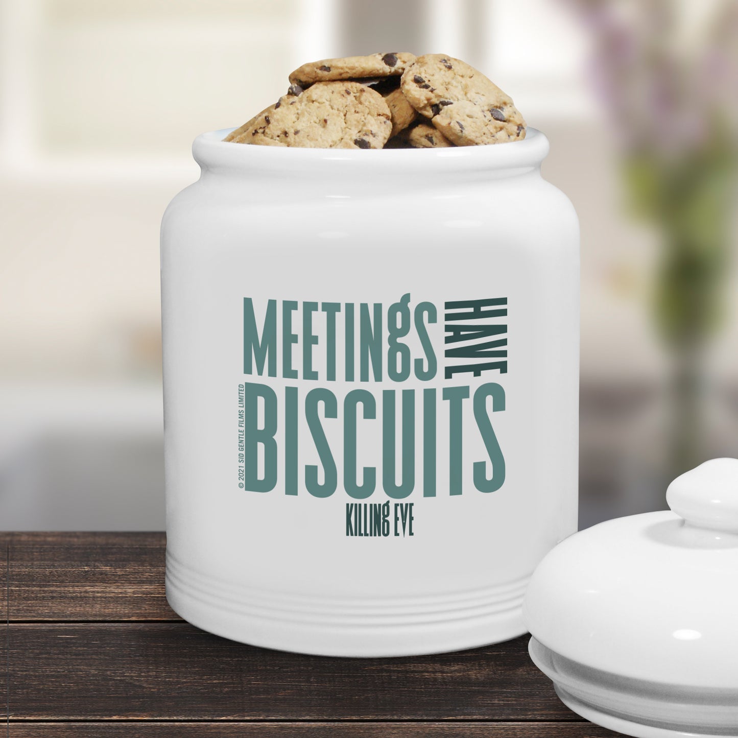 Killing Eve Meetings Have Biscuits Cookie Jar