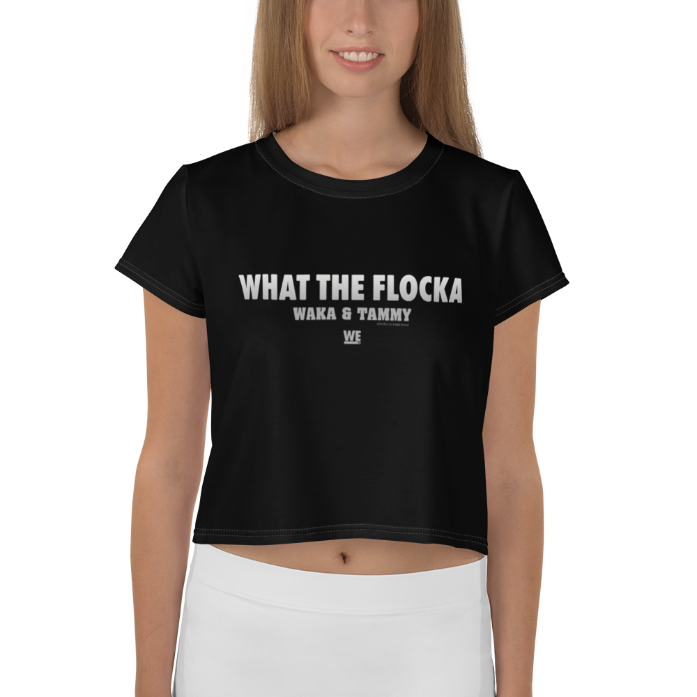 Waka & Tammy What The Flocka Horizontal Logo Women's Crop T-Shirt