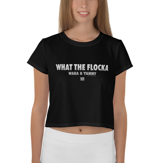 Waka & Tammy What The Flocka Horizontal Logo Women's Crop T-Shirt