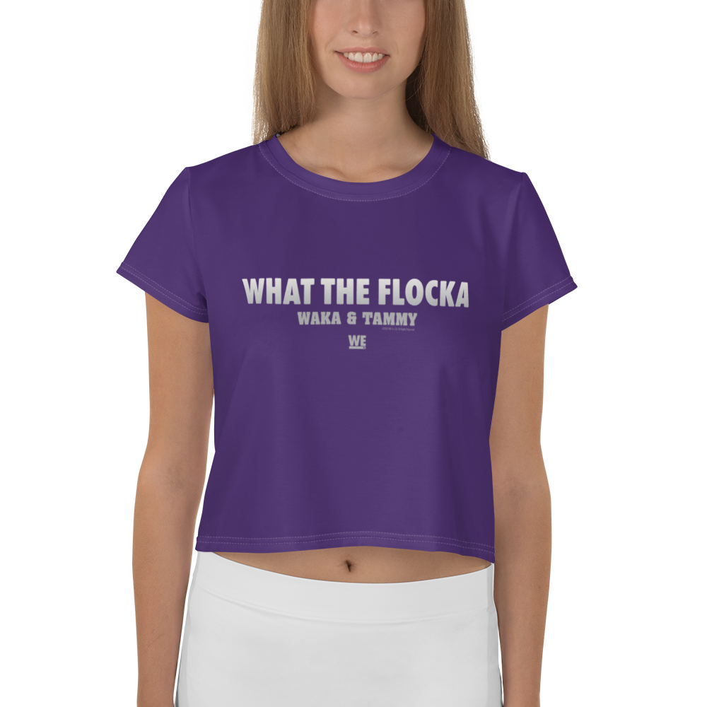 Waka & Tammy What The Flocka Horizontal Logo Women's Crop T-Shirt