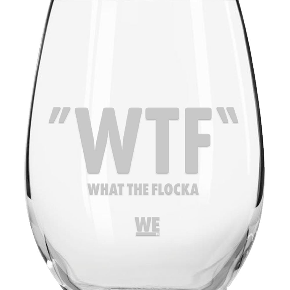 Waka & Tammy WTF Logo Laser Engraved Stemless Wine Glass